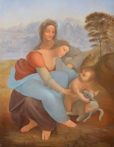 Herstellungsprozess einer Kopie des Gemäldes Leonardo da Vinci „Anna selbdritt“