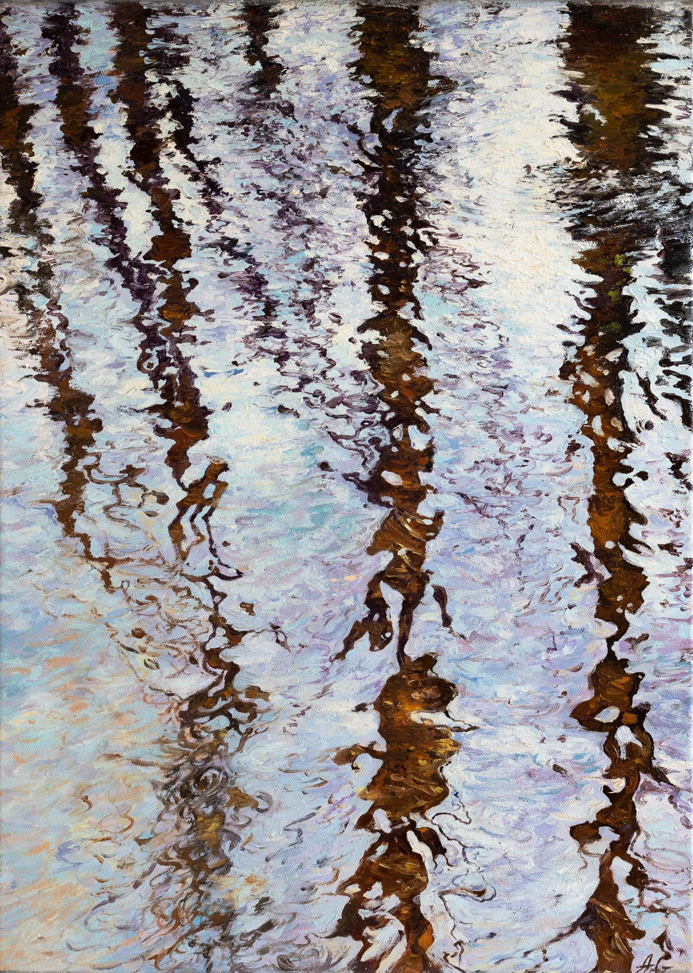 Anna Gestrich – Malerei | Wasserspiegelung im Winter