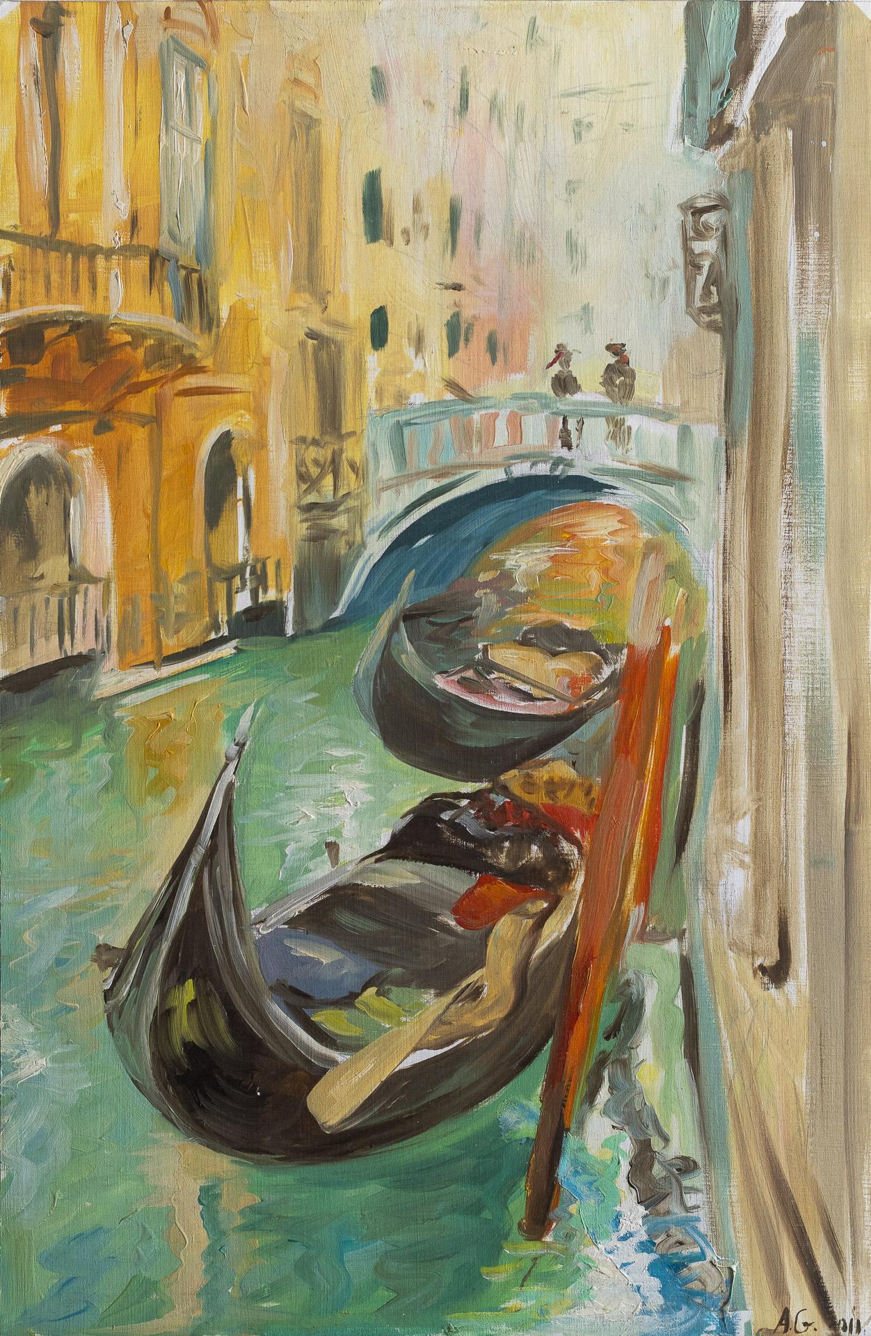 Anna Gestrich – Malerei | Gondel in Venedig