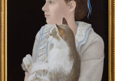 Mädchenportrait mit Katze