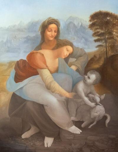 Herstellungsprozess einer Kopie des Gemäldes Leonardo da Vinci „Anna selbdritt“